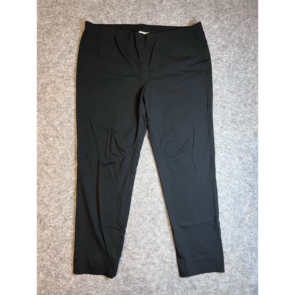 J Jill Black Ponte Slim Leg Viscose Rayon Nylon Spandex Blend Pants Women’s Sz L